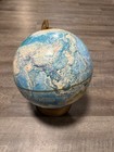 Vintage Rand Mcnally World Portrait Globe W Soviet Union  Metal Base Raised Topo