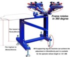 Floor Type Screen Printing Machine W metal Stand 4 Color 1 Station T-shirt Diy