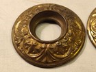 Antique Vintage Cast Brass Bobeche Chandelier Parts Pair