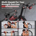 Pooboo Multi-function Power Tower W elastic Ropes Pull Up Bar Dip Station