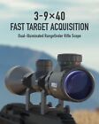 Air Rifle Scope Night Vision  Airsoft Sniper  Pellet Gun  Bb Blue Reticle 3-9x40
