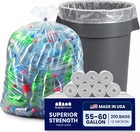 Plasticplace 55-60gal Trash Bags 200ct - 36x60  Clear High Density 12 Microns