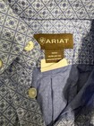 Ariat Boys M m 10-12 T Blue white Geometri Long Sleeve Western Button Down Shirt