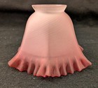 Hand Blown Art Deco Style Light Red Frosted Glass Lamp Shade
