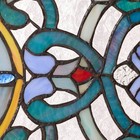 River Of Goods Stained Glass Window Panel Vintage Flourishes Flowers Horizontal