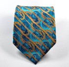 New Classic Paisley Stripe Blue Gold Jacquard Woven 100 silk Men s Tie Necktie