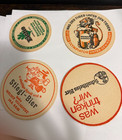 Vintage Lot Of 4 German etc Beer Coasters Advertising Breweriana Free Ship  17