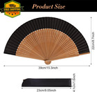 Vintage Folding Bamboo Silk Hand Fan Chinese Japanese Wedding Dance Decor Black