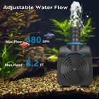 Tongchant 480gph Adjustable Flow Fountain Pump With 3 Nozzles 480gph  Blue 