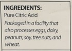 Milliard Citric Acid - 100  Pure Food Grade Non-gmo Project Assorted Sizes