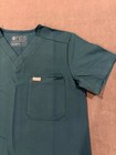 Figs Technical Collection Scrub Top Mens Xs Green Stretch Chest Pocket V Neck