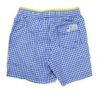 Polo Ralph Lauren Boys Blue white Gingham Check Pattern Swim Trunks