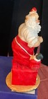 Vintage Santa Claus With Elves On His Shoulder Working Away With Elves Christmas