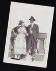 Vintage Antique Photograph Man Standing With Woman Wearing Very Cool Outfit