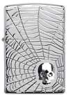 Zippo Armor Deep Carved Spider Web   Skull Emblem Lighter  29931  New In Box