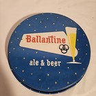 Vtg Ballantine s Ale   Beer Tray 13    Blue Metal Serving Tray Double Sided 1960s 