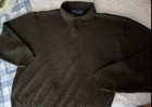 Andrew Fezza Ny Vintage L s Collared Pullover Button Sweater Shirt Men   s Large