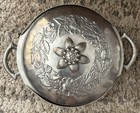 Vintage Hand Forged Hammered Aluminum Everlast Metal Casserole Dish W floral Lid