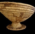 Native American Pima papago Pedestal Basket Thunderbird Pattern Antique 