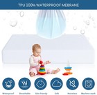 Moonsea Crib Mattress Protector Waterproof mattress Cover Crib  White 