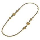 Chanel Coco Mark Cc Logo Medal Necklace Gold Rhinestone Vintage Authentic Japan