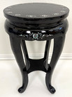 Mid 20th-c Chinese Black Lacquered Wood Mother Of Pearl Stand Table 16 5 