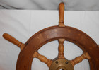Vintage E s  Burman 24 1 2    Boat Ship Yacht Wheel 6 Wooden Spokes Nautical Nice