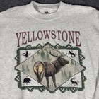 Vintage 90s Yellowstone National Park Crew Neck Sweatshirt Gray Heather Xl
