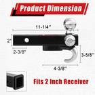 Trailer Hitch Tri Ball Mount W  Tow Hook  2  Receiver  2   1-7 8   2-5 16  Hitch