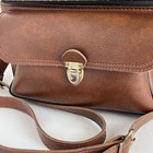 Vintage Camera Bag Brown Leatherette Hard Case Shoulder Strap Usa Made Film