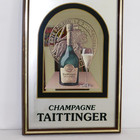 Vintage 1975 Champagne Taittinger Framed Glass Mirror Advertising Sign Art 13x19