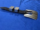 Vintage Sterling Silver   14k Gold Western Belt Buckle - Harold J 