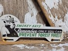 Vintage Smokey Bear Porcelain Sign 1956 Us Forest Service National Park Fire 