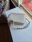 Michael Kors Jet Set Item Large East West Signature Leather Zip Chain Crossbody