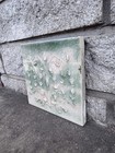 Antique Cambridge Victorian Edwardian Floral Fire Place Tile Green Mottled 6 X 6