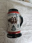 1991 Anheuser Busch Budweiser Bud Holiday Christmas Beer Stein Clydesdales