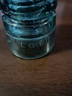 Vintage H c  Co  Green Glass Insulator Beehive Round Top Marked H On Top