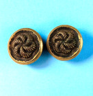 Set 2 Matching Antique Brass Victorian Button Buttons  3 4  Pinwheel Knot Swirl