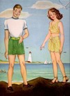 Vintage Uncut 1949 Double Date Paper Dolls pretty  1 Top Reproduction  1 Seller