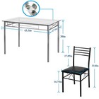 5 Piece Dining Table And Chairs Set Glass Metal Home Kitchen Breakfast Furniture