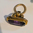 14k Gold And Amythest Victorian Watchfob Charm 6 1 G