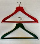Hand Painted Rosemaling Wooden Clothes Hangers  Set Of 2- 17    X 10    Red  Blue Mn