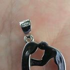 Solid 925 Sterling Silver Graceful Mother   Child High Polish Pendant  No Stones