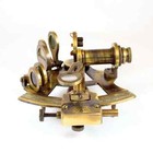 Full Brass Size Antique Style Vintage Nautical Sextant In Leather Case Box