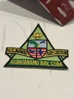 Original Guant  namo Bay Naval Base Bilingual Minefield Warning Sign And Patch