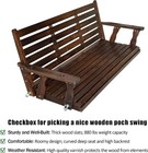 4ft 4 5ft 5ft Wooden Porch Swing seat Bench Swing heavy Duty 880 Lbs For Outdoor