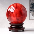 90mm Large Natural Red Smelting Stone Ball Healing Quartz Crystal Sphere W  Base