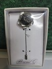 New In Box Brand Q Men s Suit Brooch Silver Flower Shape Lapel Pin Wedding Prom