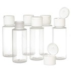 2oz Clear Plastic Empty Squeeze Bottles With Flip Cap - Bpa-free - Set Of 6 -   