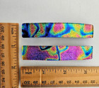 Handcrafted Colorful Fused Small Dichroic Glass Genuine French Hair Barrettes